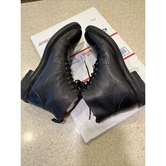 TAFT Jack Boot Men's US 7 EU 40 Black Leather Cap Toe Boots Made In Spain EUC - Picture 9 of 13